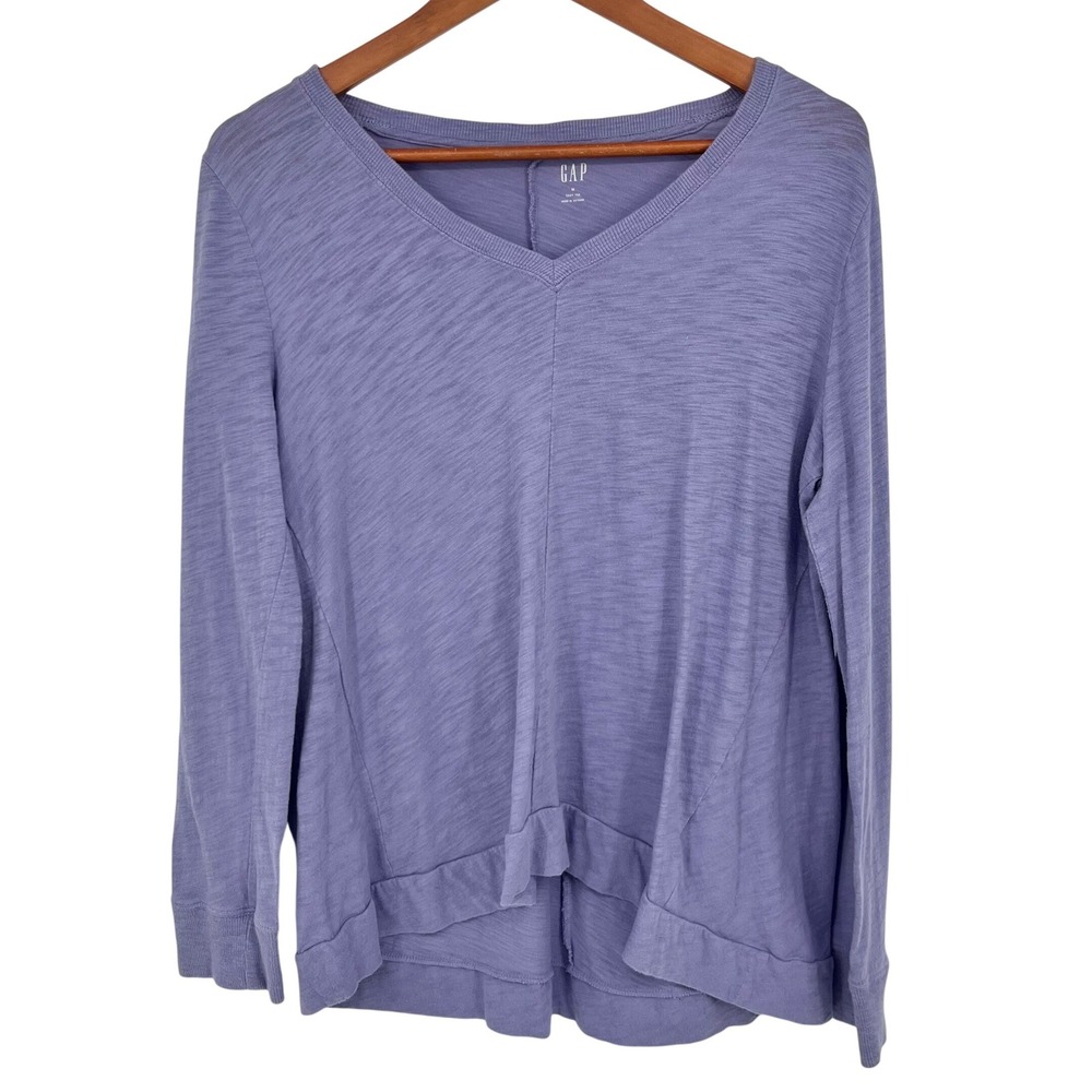 Gap Slub Swing Top Women Medium Freesia Purple Casual Minimalist Relaxed